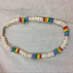 Rainbow Pride Shell Necklace